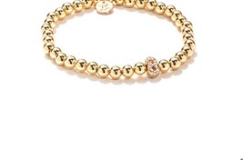 Dm Merchandising women&#39;s crystal numbers bracelet - 8 in Gold - size One... - $23.76