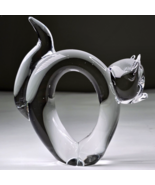 Vintage Hand Blown Art Glass Elegant Cat Animal Figurine Paperweight Déc... - $55.49 CAD