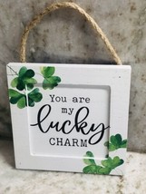 Saint Patricks-You Are My Lucky Charm Wooden Sign Ornament:4x4”. ShipN24Hours - £10.67 GBP