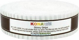 Skinny Strips - Kona® Cotton Solids White Colorstory 1.5&quot; Fabric Strips M205.05 - £20.08 GBP