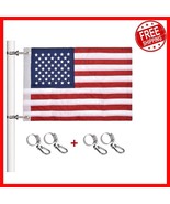 Water Resistant American Flag for Boats with 4 Easy Install Flag Pole Kits - $43.55