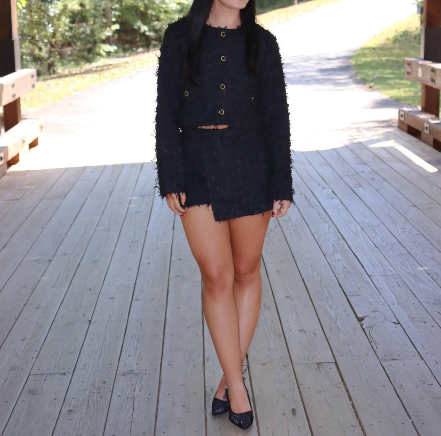 Mable Textured Tweed Jacket &amp; Skort Set Size S - $67.32