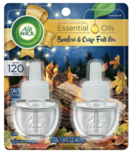 Air Wick Essential Oils Refill, Bonfire and Crisp Fall Air, Pack of 2 - £7.97 GBP