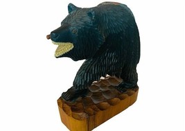 Phil Craft Teakwood Wood Carved Sculpture Bear Teak Wood anthropomorphic... - $222.75