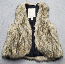 Denim &amp; Supply Ralph Lauren Vest Womens Large Multi Faux Fur Lined Open Front - £28.89 GBP