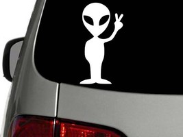 Alien Peace Ufo Et Vinyl Decal Car Wall Window Sticker Choose Size Color - £2.20 GBP+