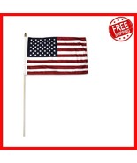 Patriotic Stick Flags - Dozen 12&quot; x 18&quot; Flags for Celebrations &amp; Parades - $57.83 CAD
