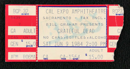 Grateful Dead Concert Ticket Stub June 9 1984 Cal Expo Ampitheatre CA 6/... - £23.45 GBP