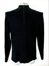 XG mens Large black gray 1/2 ZIP RIBBED cotton blend sweater (A7)pm1 - £8.26 GBP