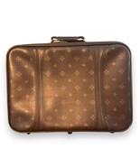 Vintage Brown American Tourister Luggage 1974 Suitcase Gold Fleur de Lis Print - $28.99