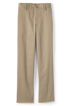 Lands End Uniform Young Men Size 31x29 Plain Front Chino Cuffed Pants, Khaki - $16.99
