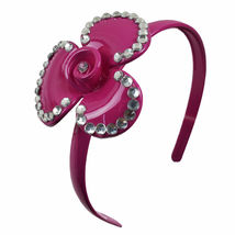 Flower Headband w/Stones for Women Girls Hairband - Hot Pink Color - £10.39 GBP