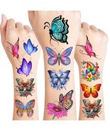 Butterfly Temporary Tattoos 50Pcs Medium Stickers for Women Girls Kids T... - $4.02 CAD