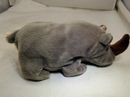 TY Beanie Baby Spike Gray Rhino Rare/Retired 1996 plush toy collection - $11.81