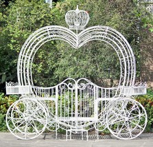 Zaer Ltd. 10 Feet Tall Large Hear-Shaped Iron Carriage Aphrodite (Antique White) - £4,626.70 GBP