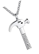 Hammer Construction Tool Urn Necklace for Dad - $47.83