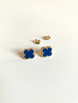 Bijou Lapis Lazuli Quatrefoil Stud Earrings in Gold - $30.00