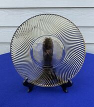 Federal Glass Diana amber sandwich plate, 11 1/2", optic, swirl depressi... - $13.85