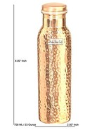 Prisha India Craft Copper Bottle, Hammered Design, Capacity 700 ML (23-o... - £30.46 GBP