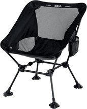 Iclimb Ultralight Compact Camping Folding Beach Chair (Black - Sq\. Frame) With - £40.27 GBP