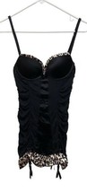 Victoria&#39;s Secret 34B Black Pushup Cami With Cheetah Print Ruffle Bustie... - £18.29 GBP