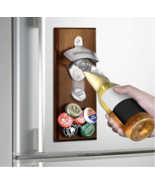 Wall Mounted Magnetic Bottle Opener Catches Caps! Unique Beer Gift Ideas... - $32.01 CAD