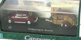 Hongwell Cararama VW Volkswagen Beetle Car &amp; Slumber Coach Camper Trailer Woody - £31.34 GBP