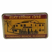 Pompano Beach Florida Elks Lodge 1898 BPOE Benevolent Order Enamel Hat Pin - £6.35 GBP
