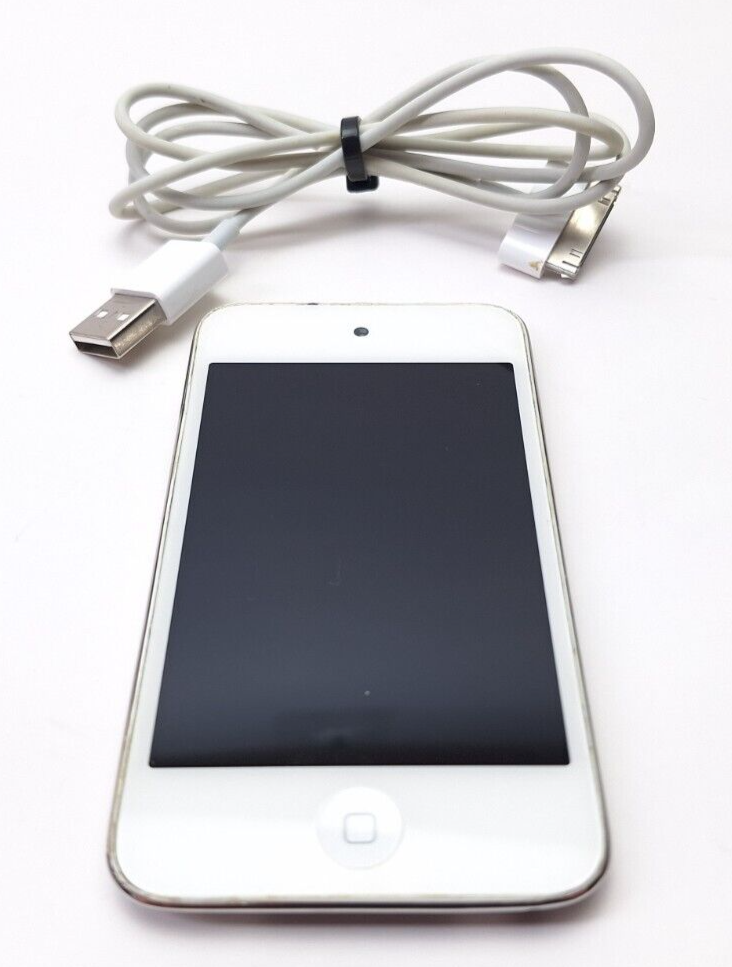 Apple iPod Touch 4th Generation A1367 MC540BT/A White &amp; Silver Chrome 8G... - $22.96