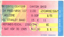 Vintage Michael STANLEY Fascia Concerto Ticket Stub di Novembre 30 1985 Cantone - £26.00 GBP