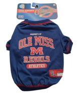 University of Mississippi Ole Miss Rebels Team Tee TShirt Pets Small Sporty - £9.32 GBP