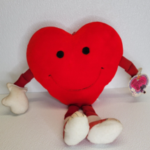 Vintage Commonwealth Valentine Red Heart Plush Arms Legs Smile Love - £19.34 GBP