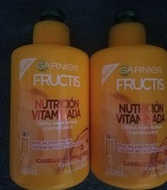 2 Pack Garnier Crema Para Peinar Nutricion Vitaminada Cabello Normal Seco - $20.79