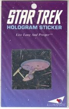 Classic Star Trek Enterprise At Warp Hologram Sticker 1991 A H Prismatic SEALED - $5.94