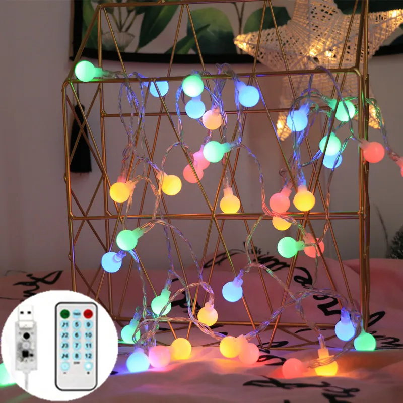 USB Smart Music Remote LED Ball Fairy String Lights Gar Christmas Lights Decor f - £68.20 GBP