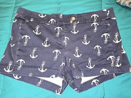 J. Crew Factory Chino Shorts Womens 4  Stretch Mid Rise Anchor Nautical (A) - £15.56 GBP