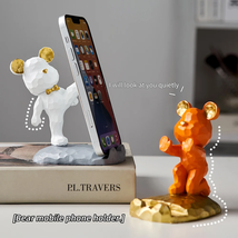 Resin Little Bear Moblie Phone Holder Creative Cute Bear Phone Stand  - £12.77 GBP+