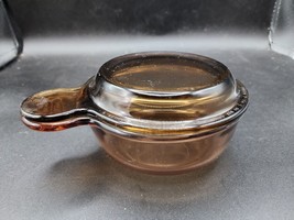 Corning Visions Heat N&#39; Eat Glass Amber Oven Cookware With Glass Lid V-150-B - £17.25 GBP