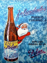 492.Cuban Poster&quot;Santa wish you Merry Christmas&quot;Beer ad.Interior design interior - £12.71 GBP+
