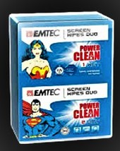 EMTEC Power Cleaning ALL Screens Wipe Portable DUO 10 Wet &amp; 20 Dry Wipes... - $8.95