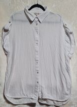 Women's Nanette Lepore Cotton Textured Short Sleeve Button Down Blouse S... - $42.74