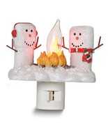 Marshmallow Snowmen &amp; Campfire Flicker Night Light - £20.95 GBP