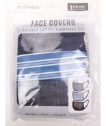 Sof Sole 3 Pack Face Cover Mask Adult Size Reusable/washable - £4.39 GBP