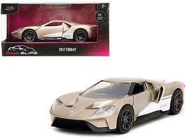 2017 Ford GT Gold Metallic w White Accents Pink Slips Series 1/32 Diecast Car Ja - £16.00 GBP