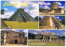 Postcard Chichen Itza Castillo Observatorio Osario Iglesia Temple Los Guerreros - £3.94 GBP