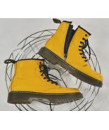 Dr. Martens 1460 J Yellow Ankle Boots Lace Up Side Zipper US M4 L5 EU 36 - £40.05 GBP