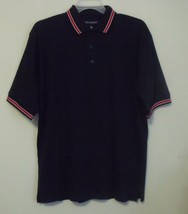 Mens Port Authority NWOT Navy Blue Red Trim Short Sleeve Polo Shirt Size Large - £12.63 GBP