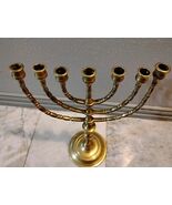 Large Solid Brass Hanukah Candle Holder 17" In Tall - Free Shipping - €102,28 EUR