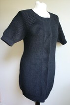 Ann Taylor S Black Half Sleeve Snap Front Alpaca Mohair Long Cardigan Sweater - $32.30