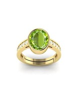 12.25 Ratti/11.25 Carat Natural Peridot Gemstone Gold Plated Ring For Wo... - £39.72 GBP